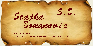 Stajka Domanović vizit kartica